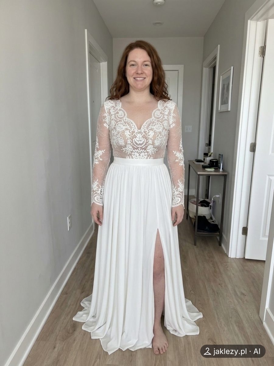 Wirtualna przymiarka AI (plus size, 32 lata), suknia: Koronkowy gorset